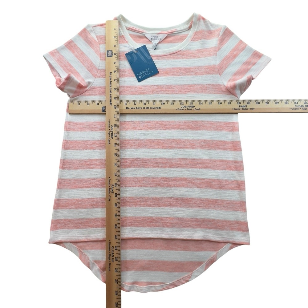 Market‎ & Spruce Stitch Fix Juuna HiLo Knit Stripe Tee XS Petite Casual Stretch - Picture 5 of 7